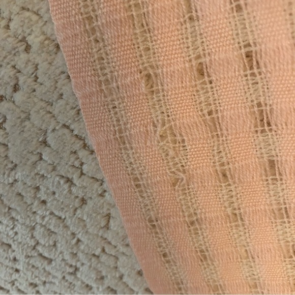 Madawaska Weavers Canada Pure Wool Hand Woven Pale Pink Scarf Kerchief 40”x7.5” - Picture 3 of 5